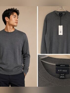 KIT&ACE- Men's Hillside Merino Crewneck Sweater
